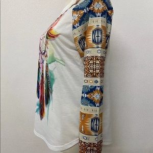 Stylish Round-Neck Multicolored Printed Sweater